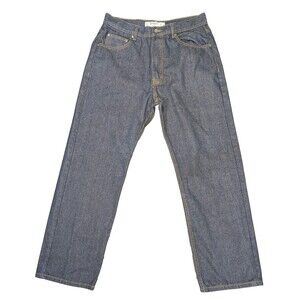 Akademiks Jeanius Men's Jeans 36x32 Dark Wash Straight Leg Indigo Denim Blue